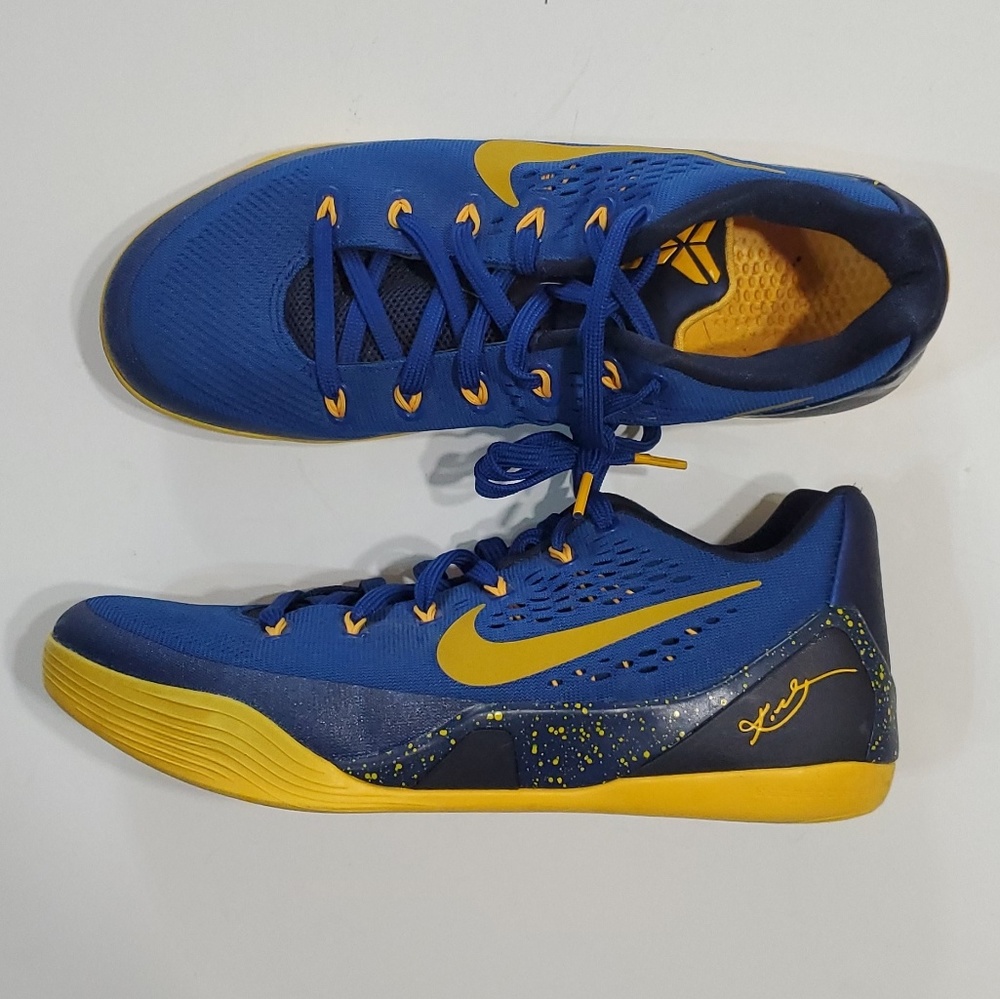 Kobe Bryant Nike gold and blue IX 9 Low Shoes Sz 9